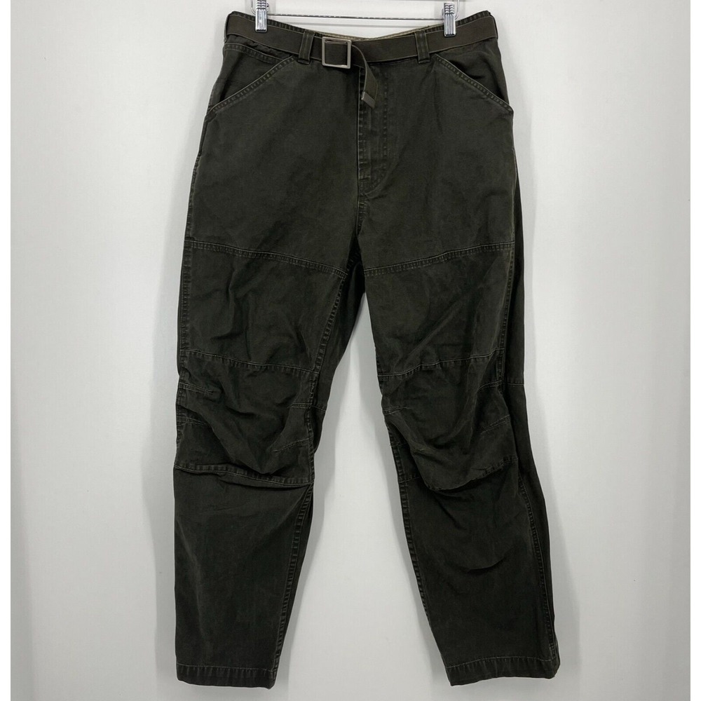 Nautica Cargo Pants Men's Size‎ 32 Olive Green Belted Cotton Pockets Vtg 90s